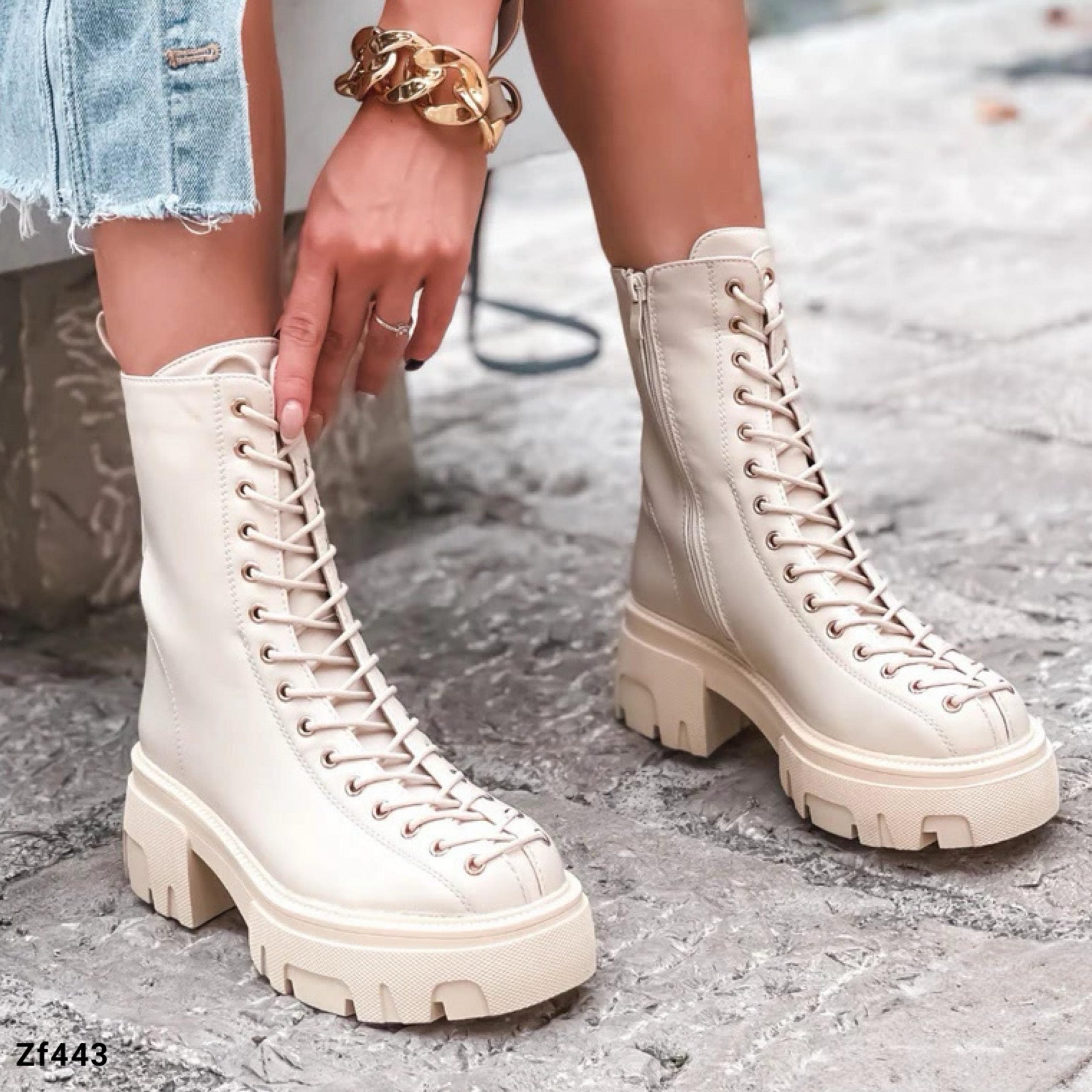 Botin beige suela 4cm BM53 C23